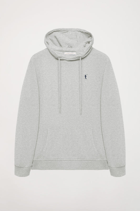 Sweatshirt grau meliert mit Kapuze, Taschen und Rigby Go Logo