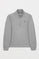 Sweater in gemêleerd grijs met halve rits en Rigby Go-logo