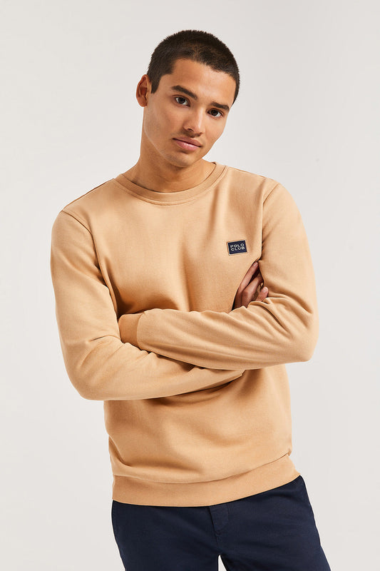 Brown round-neck sweatshirt with Polo Club detail