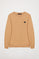 Sweat-shirt marron à col ras du cou et détail Polo Club