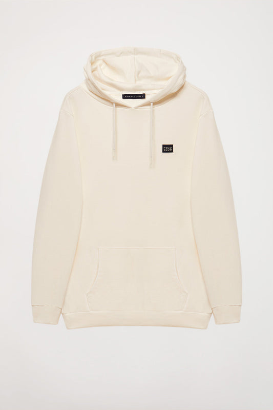 Off-white hoodie with Polo Club detail