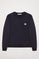 Marineblauwe sweater met ronde hals en Polo Club-detail
