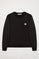 Black round-neck sweatshirt with Polo Club detail
