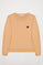 Sweat-shirt marron à col ras du cou et détail Polo Club