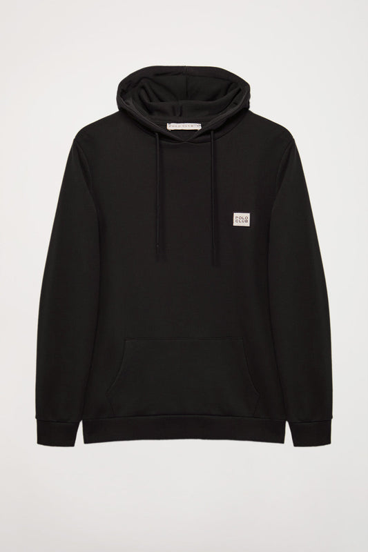 Zwarte hoodie met Polo Club-detail