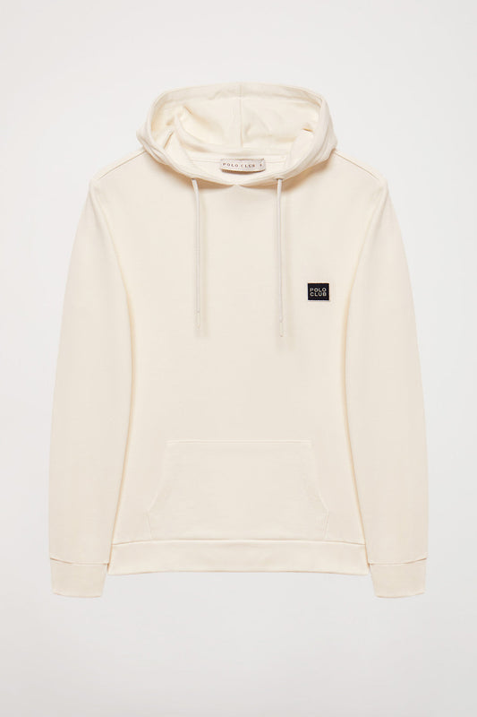 Off-white hoodie with Polo Club detail