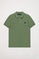 Green pique polo shirt with three-button placket and Polo Club detail