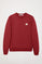 Donkerrode sweater van organisch katoen met ronde hals en logo, Neutrals-collectie