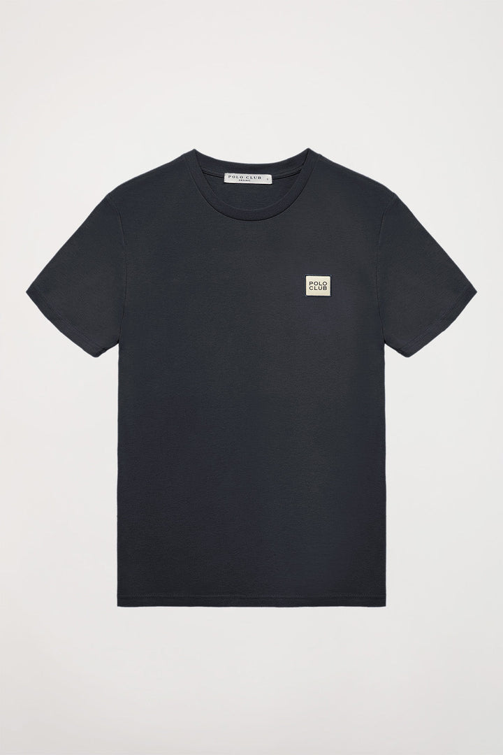 Asphalt-grey Neutrals organic T-shirt with logo