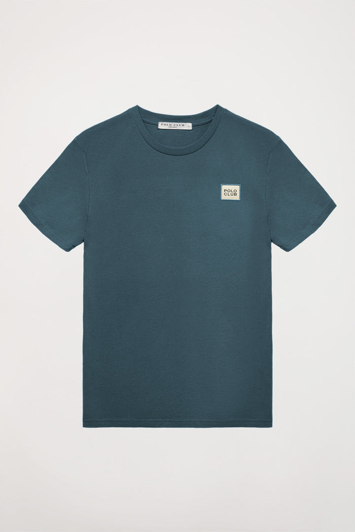 Organisches T-Shirt Neutrals petrolblau mit Logo