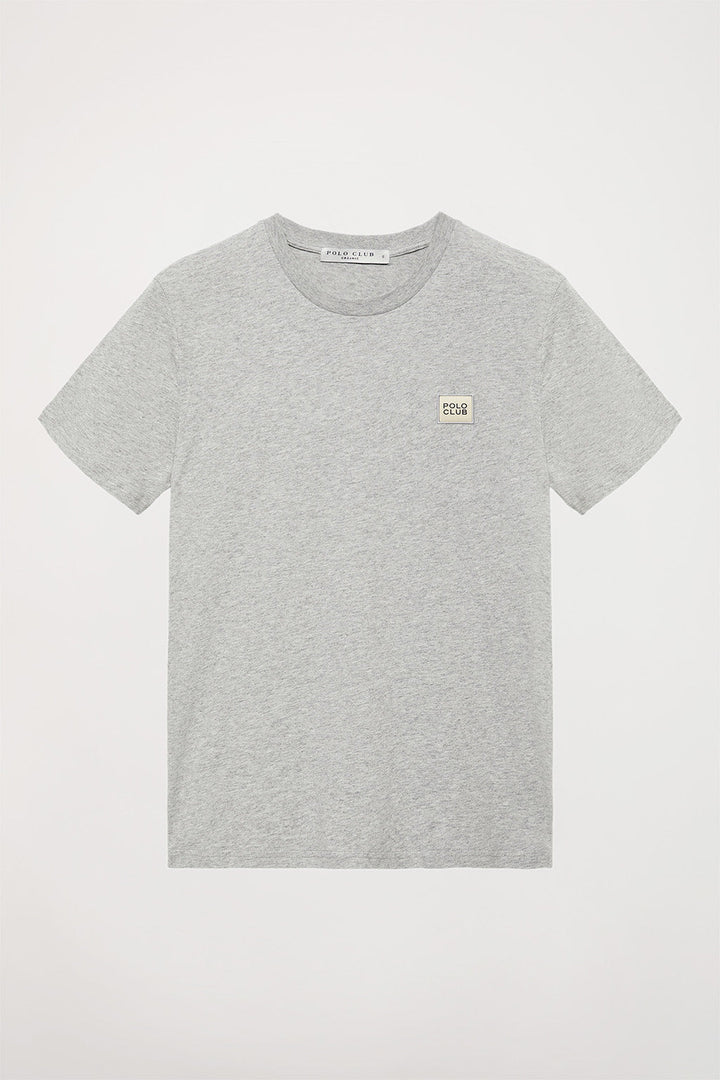 Organisches T-Shirt Neutrals grau meliert mit Logo