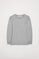 Sweater van organisch katoen in gemêleerd grijs met ronde hals en logo, Neutrals Kids-collectie