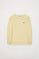 Gele sweater van organisch katoen met ronde hals en logo, Neutrals Kids-collectie