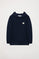 Navy-blue Neutrals organic kids hoodie with pockets and logo