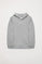 Grey-marl Neutrals organic kids hoodie with pockets and logo