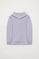 Lavendelblauwe hoodie van organisch katoen met zakken en logo, Neutrals Kids-collectie