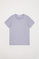 Lavendelblauwe T-shirt van organisch katoen met logo, Neutrals Kids-collectie