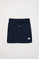 Korte marineblauwe broek van organisch katoen met logo, Neutrals Kids-collectie