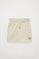 Korte beige broek van organisch katoen met logo, Neutrals Kids-collectie
