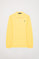 Yellow long-sleeve pique polo shirt with Rigby Go embroidery