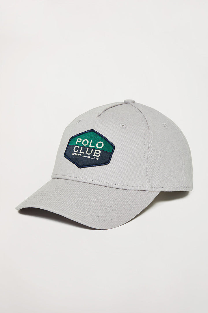 Grey baseball cap with logo