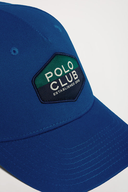 Royal-blue baseball cap with logo