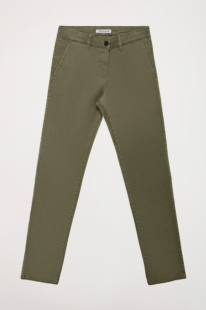 Spodnie chino Slim fit w kolorze khaki z detalem Polo Club