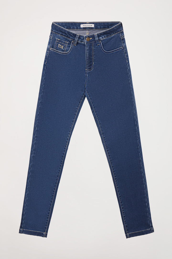 Slim-fit jeans with Polo Club embroidered detail for women