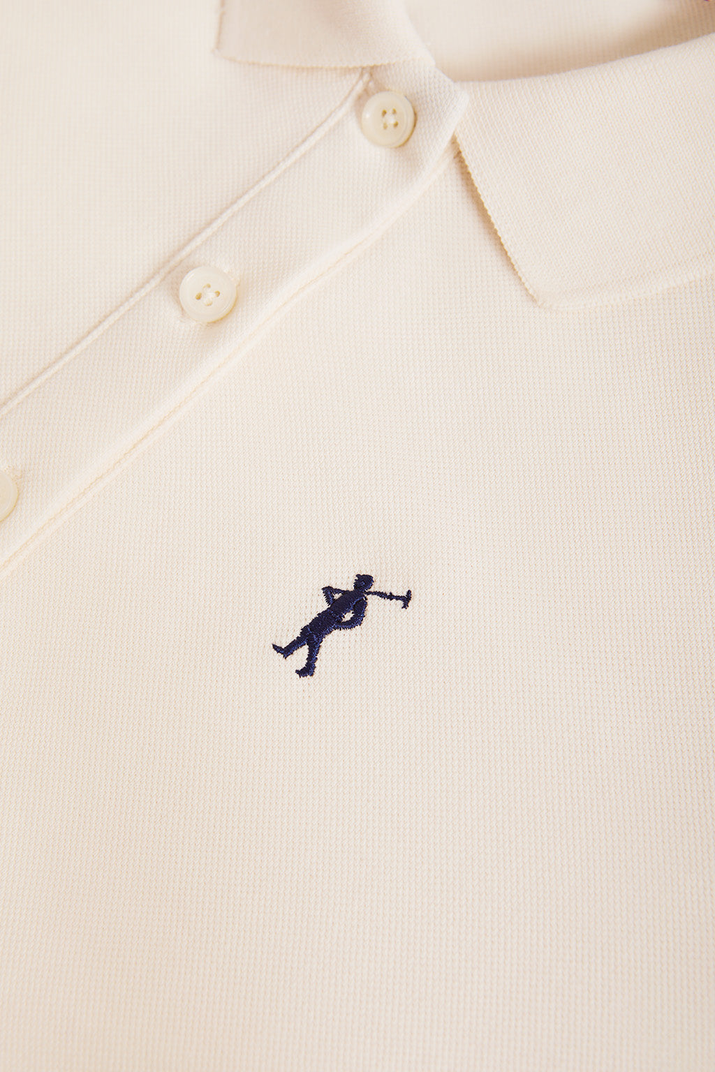 Polokleid aus Baumwollpiqué beige – Europe Polo Club Rigby Logo-Stickerei mit Go