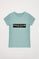 Lichtblauwe T-shirt met Polo Club-blokprint