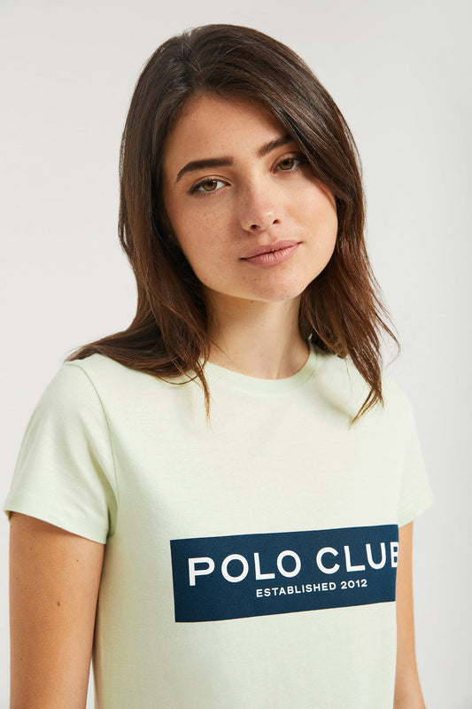 Zielona koszulka z nadrukiem blokowym Polo Club
