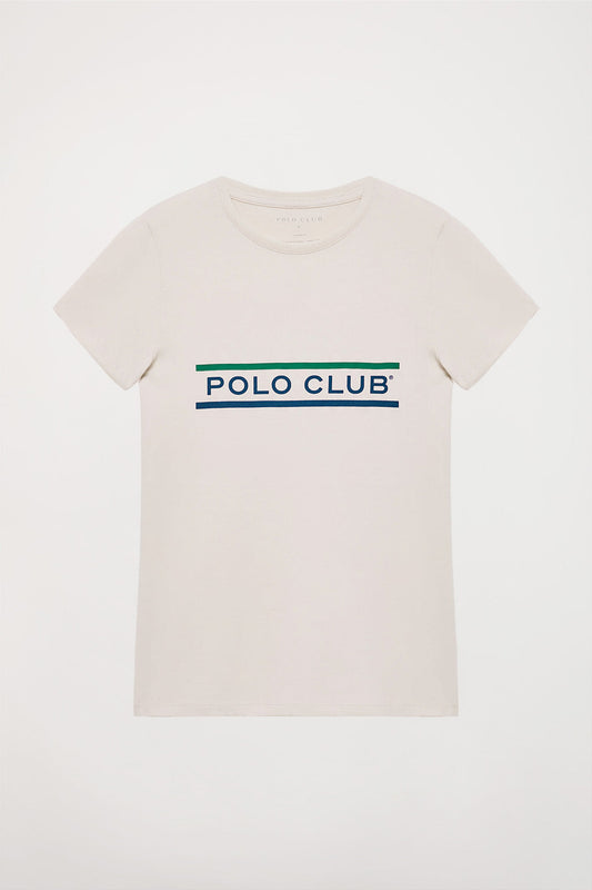 Camiseta blanca con print Neword Polo Club