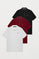 Zestawy trzech koszulek polo z krótkim rękawem w kolorze białym, burgundowym i czarnym z wyszywanym logo