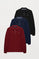 Long-sleeve polo shirt with embroidered logo 3 pack (navy blue, maroon and black)