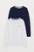 Long-sleeve T-shirt with Rigby Go logo 2 pack (navy blue and white)