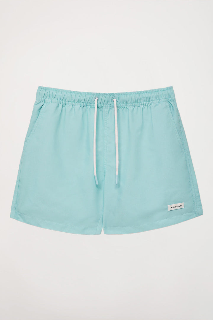 Sky-blue swim shorts with Polo Club detail