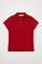 Polo à manches courtes en piqué rouge foncé avec logo Rigby Go rouge