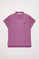 Kurzärmliges Piqué-Poloshirt lila mit Rigby Go Logo