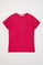 Kurzärmliges schlichtes T-Shirt fuchsiapink mit Rigby Go Logo