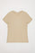 Basic zandkleurige T-shirt met Rigby Go-logo