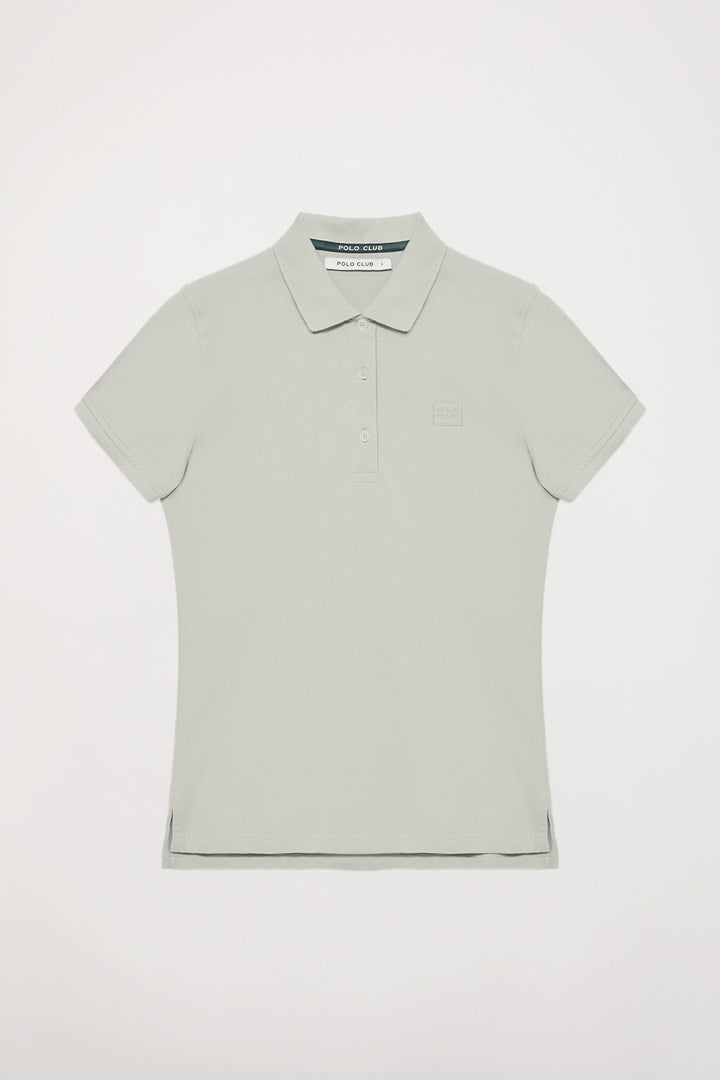 Koszulka polo pique w kolorze jasnoszarym z krótkim rękawem z logo Polo Club