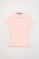 Blush-pink short-sleeve pique polo shirt with Polo Club logo
