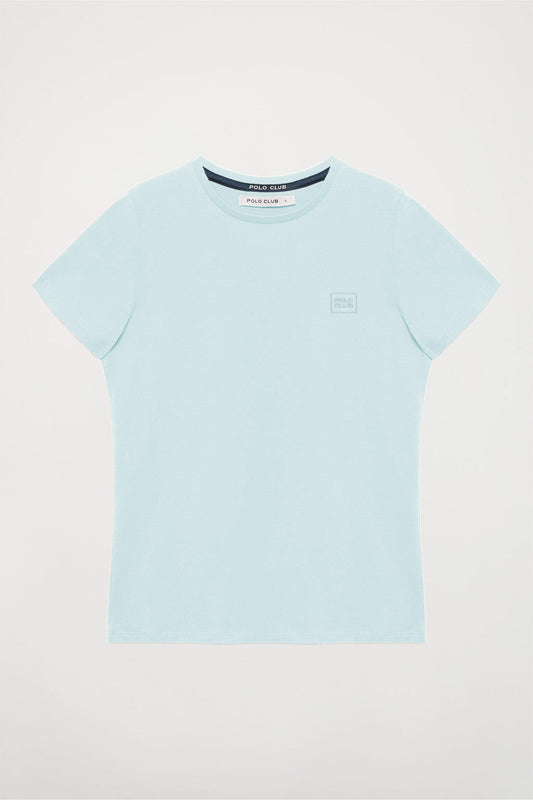 T-shirt basique bleu ciel à manches courtes avec logo Polo Club
