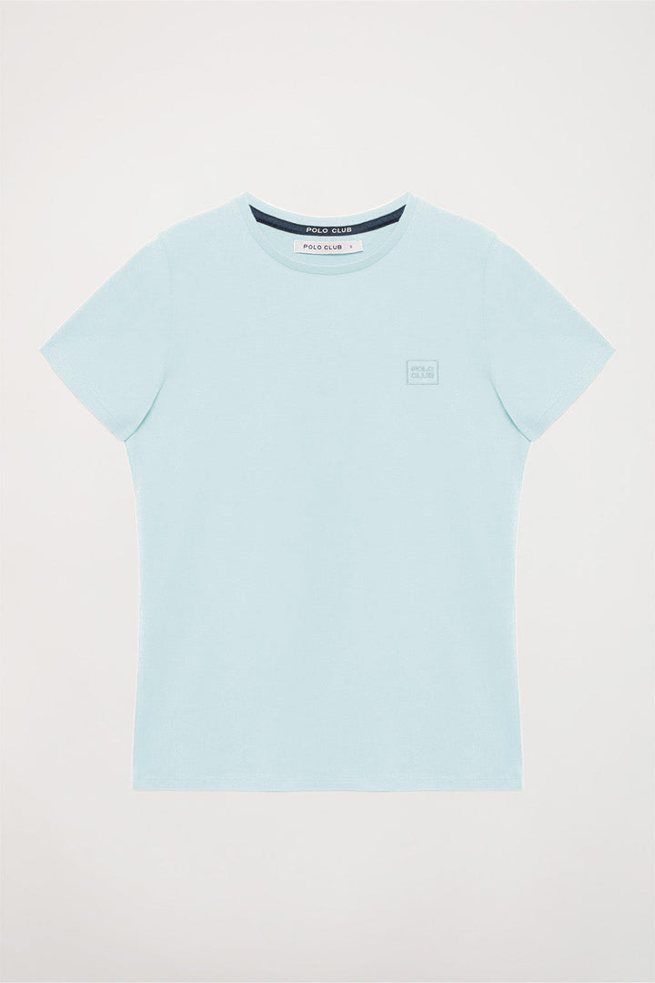 Camiseta básica azul celeste de manga corta con logo Polo Club