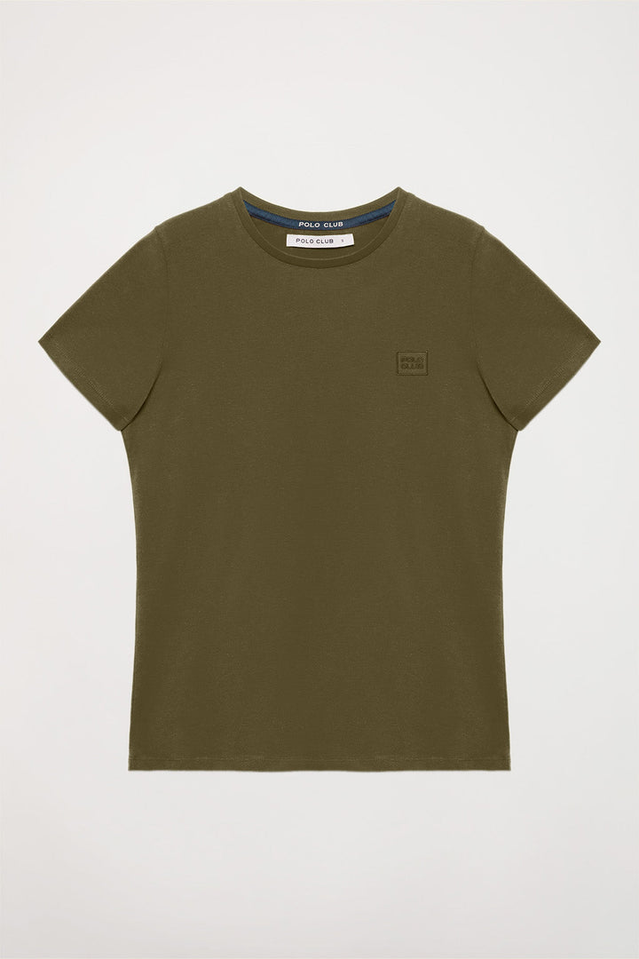 T-shirt basique vert olive à manches courtes avec logo Polo Club