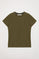 Camiseta básica verde oliva de manga corta con logo Polo Club