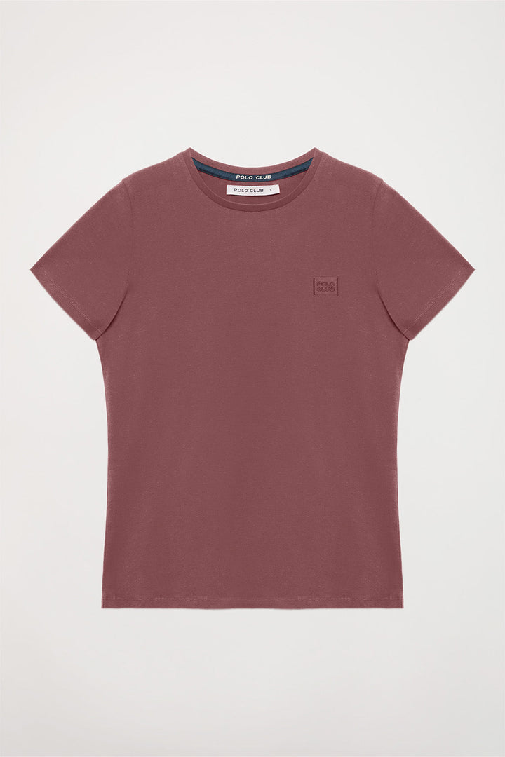 T-shirt basique taupe à manches courtes avec logo Polo Club