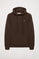 Donkerbruine hoodie met zakken en Rigby Go-logo