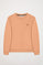 Sweat-shirt basique couleur saumon à col ras du cou et logo Polo Club