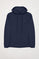 Navy-blue hoodie with pockets and Polo Club logo